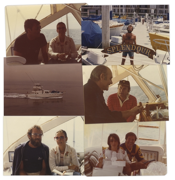 ''Splendour'' Yacht Pieces, the Ship Where Natalie Wood Lost Her Life -- Name Board & Coffee Table, With Vintage Photos of Natalie Wood, Robert Wagner & Sean Connery