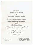 Invitation to the Dinner Welcoming President Kennedy to Texas the Night of His Assassination