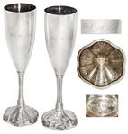 Pair of Goblets From Princes Wedding to Mayte Garcia -- Engraved With Their Wedding Date of February 14th, 1996