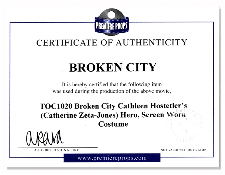Catherine Zeta-Jones ''Broken City'' Screen-Worn ''Hero'' Wardrobe