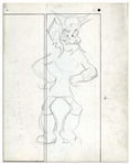 Al Capp Drawing of ''Li'l Abner'' Favorite Mammy Yokum -- Large Art Measures 11.5'' x 14.5''