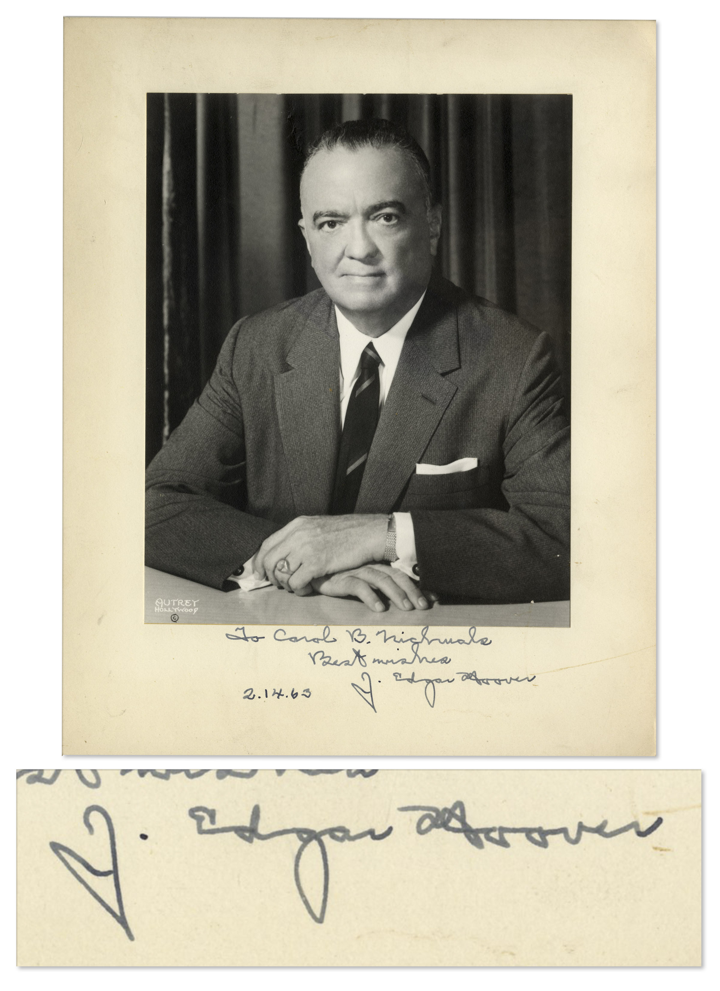 Lot Detail J Edgar Hoover Signed Photograph