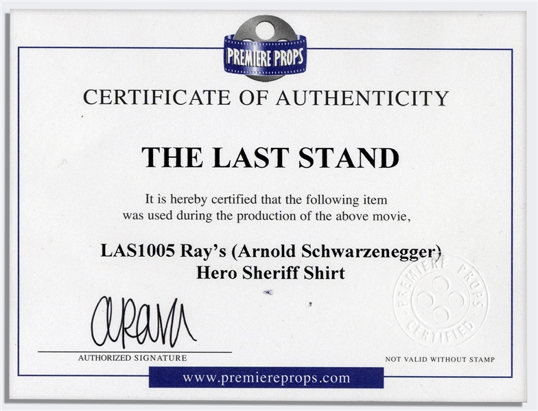 Arnold Schwarzenegger Screen-Worn ''Hero'' Costume From ''The Last Stand''