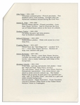 President John F. Kennedy Fact Sheet on the White House China Room -- With Interesting Content Detailing Each President's Addition to the China Collection