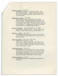 President John F. Kennedy Fact Sheet on the White House China Room -- With Interesting Content Detailing Each President's Addition to the China Collection