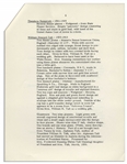 President John F. Kennedy Fact Sheet on the White House China Room -- With Interesting Content Detailing Each President's Addition to the China Collection