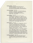 President John F. Kennedy Fact Sheet on the White House China Room -- With Interesting Content Detailing Each President's Addition to the China Collection