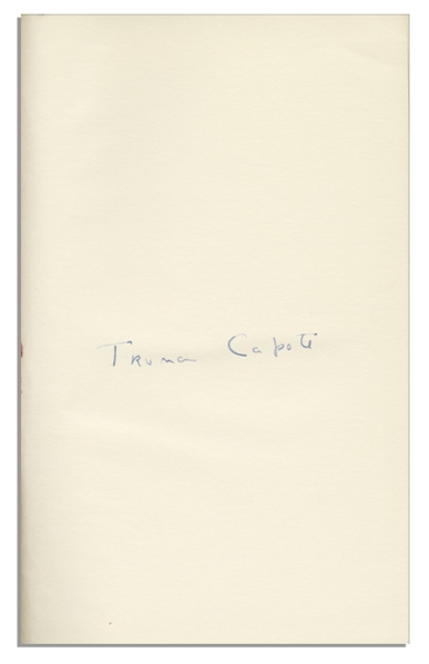 Truman Capote's True Crime Masterpiece ''In Cold Blood'' First Edition, First Printing Signed Tipped-In Page