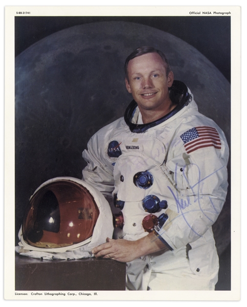 Neil Armstrong Signed 8'' x 10'' Photo, Uninscribed -- With PSA/DNA COA