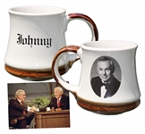 Johnny Carson Mug Used on His Desk During The Tonight Show -- Previously Owned by Carsons Personal Correspondent Who Worked on the Show for 10 Years