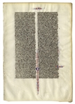 Medieval Bible Manuscript Leaf on Vellum -- From 13th Century