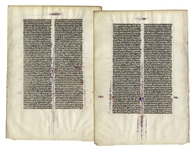 Medieval Vellum Bible Leaf -- Scrollwork From 1250 A.D.