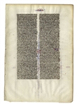 Medieval Vellum Bible Leaf -- Scrollwork From 1250 A.D.