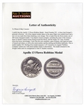 Apollo 13 Space-Flown Robbins Medal -- From the Estate of Jack Swigert