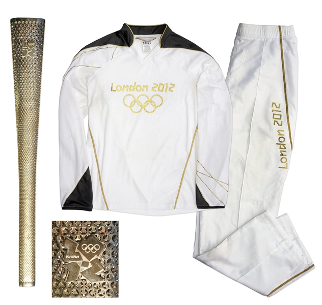 Olympic Torch & Tracksuit Used in 2012 London Summer Games