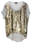 Cher Personally Worn Gold Sequin Blouse