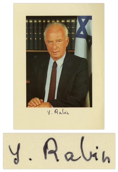 Yitzhak Rabin Signed Photograph