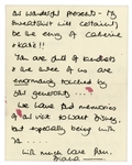 Princess Diana Autograph Letter Signed in 1994 on Kensington Palace Stationery -- ''...You are full of kindness and the three of us are enormously touched...we have fond memories...''
