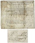 Benjamin Franklin Signed Land Grant From 1787 -- For Land in Philadelphia
