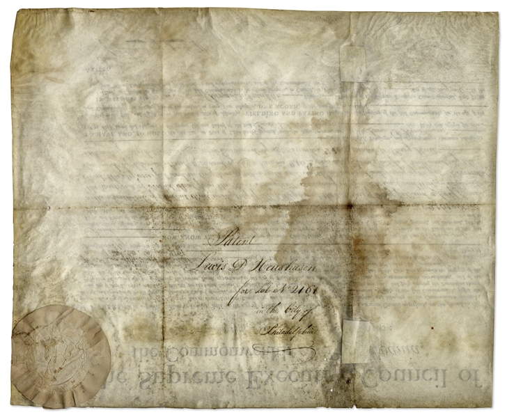 Benjamin Franklin Signed Land Grant From 1787 -- For Land in Philadelphia