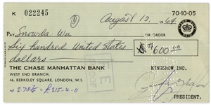 Judy Garland Signed Check