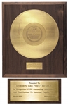 Tex Beneke Gold Record From Bluebird for Chatanooga Choo Choo -- With Accompanying Letter From Bluebird -- First Record to Ever Sell One Million Copies