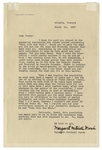 Margaret Mitchell Letter Signed From 1937 Regarding ''...the wonderful resolution the Senate passed concerning 'Gone With the Wind'...''