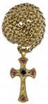 Garry Beers of INXS Stage-Worn Sapphire & 22k Cross Necklace by Theo Fennell -- With LOA From Garry Beers