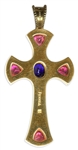 Garry Beers of INXS Stage-Worn Sapphire & 22k Cross Necklace by Theo Fennell -- With LOA From Garry Beers