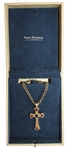 Garry Beers of INXS Stage-Worn Sapphire & 22k Cross Necklace by Theo Fennell -- With LOA From Garry Beers