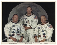 Apollo 11 Crew-Signed 10 x 8 Photo -- Neil Armstrong, Michael Collins & Buzz Aldrin -- Uninscribed