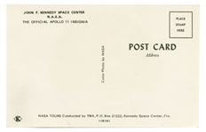Apollo 11 Postcard Signed by Michael Collins & Buzz Aldrin -- With Note Signed by Neil Armstrong