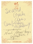 Apollo 11 Postcard Signed by Michael Collins & Buzz Aldrin -- With Note Signed by Neil Armstrong