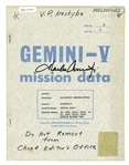 Charles ''Pete'' Conrad, Jr. Signed NASA Mission Data Transcript for Gemini-V