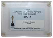 George Burns Motion Picture Academy Membership Card From 1990