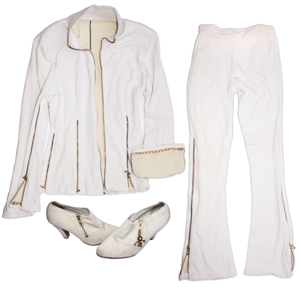 Prince Worn Jacket & Pants Set -- With Shoes Featuring His Love Symbol