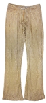 Prince Worn Gold Crochet Shirt & Pants -- With White Heeled Shoes Adorned With His Love Symbol