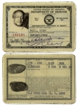 Lot of 2 Redd Foxx Department of Defense Signed ID Cards -- Noncombatant's Certificate of Identity