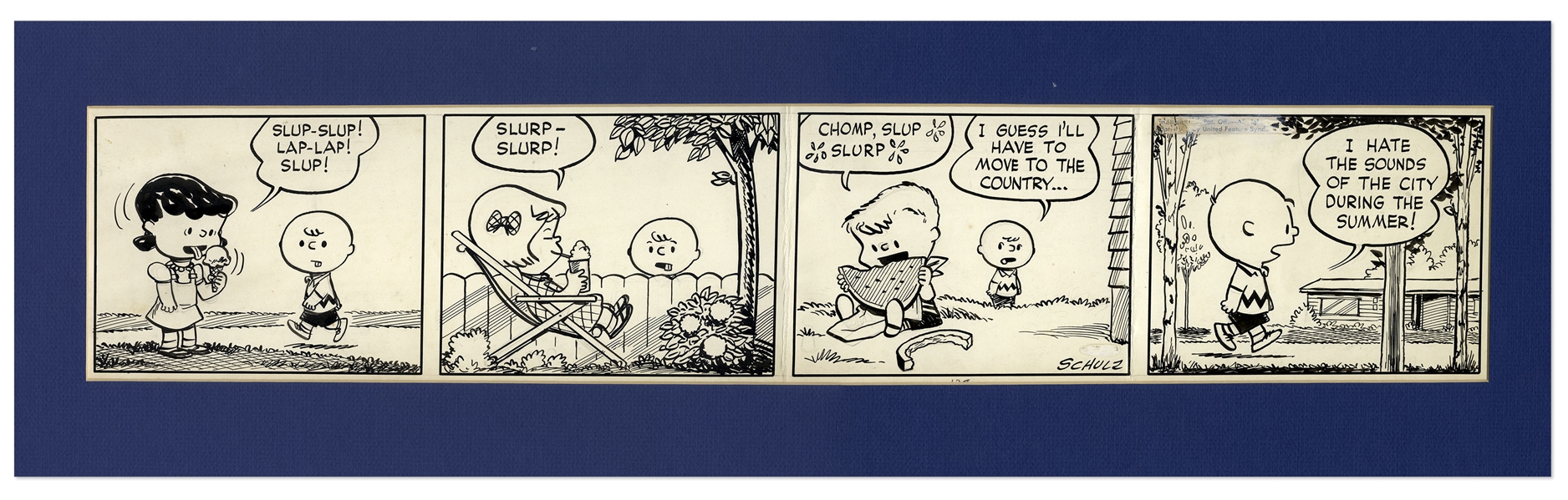 Early Charles Schulz Hand-Drawn ''Peanuts'' Comic Strip From 1952 Featuring Charlie Brown & Lucy