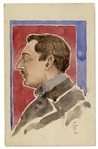 Enrico Caruso Original Watercolor Painting -- With LOA From Enrico Caruso, Jr.