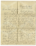 1940 Letter Aboard the U.S.S. Arizona, Sunk in Pearl Harbor Attack -- With U.S.S. Arizona Postmark on Envelope -- Also Includes 2 Letters Addressed to Ship, One the Day After Pearl Harbor