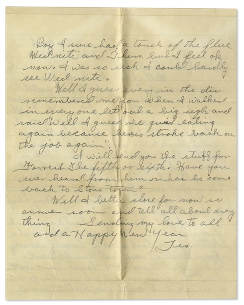 1940 Letter Aboard the U.S.S. Arizona, Sunk in Pearl Harbor Attack -- With U.S.S. Arizona Postmark on Envelope -- Also Includes 2 Letters Addressed to Ship, One the Day After Pearl Harbor