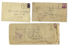 1940 Letter Aboard the U.S.S. Arizona, Sunk in Pearl Harbor Attack -- With U.S.S. Arizona Postmark on Envelope -- Also Includes 2 Letters Addressed to Ship, One the Day After Pearl Harbor