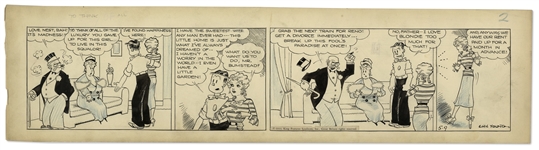 Chic Young Hand-Drawn Blondie Comic Strip From 1933 Titled It Isnt Legal To Break A Lease
