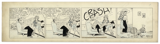Chic Young Hand-Drawn Blondie Comic Strip From 1935 Titled The Black Sheep