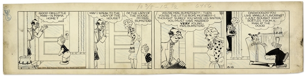 Chic Young Hand-Drawn Blondie Comic Strip From 1937 Titled Ill Take Chocolate