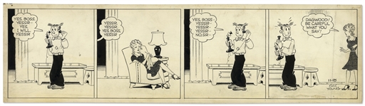 Chic Young Hand-Drawn Blondie Comic Strip From 1940 Titled Stop Asserting Yourself