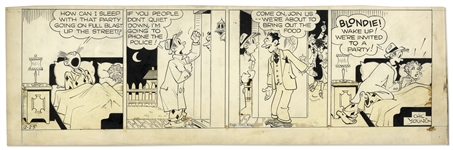 Chic Young Hand-Drawn Blondie Comic Strip From 1947 Titled How to Meet & Influence People
