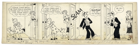 Chic Young Hand-Drawn Blondie Comic Strip From 1948 Titled Whats Good For The Gosling!
