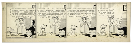 Chic Young Hand-Drawn Blondie Comic Strip From 1948 Titled Maybe Theyve Got The Answers